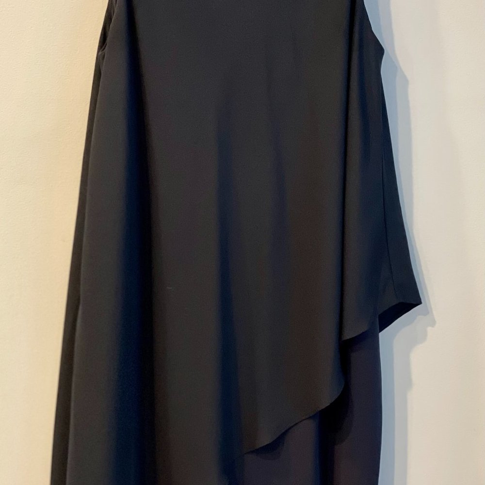 Tahari Black Asymmetrical Dress (Small)